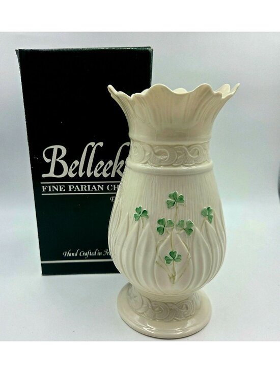 Belleek Other - Belleek Shamrock Ireland 1996 Liscannor Vase No. 2088